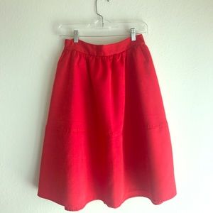 Red Fit and Flare Skirt